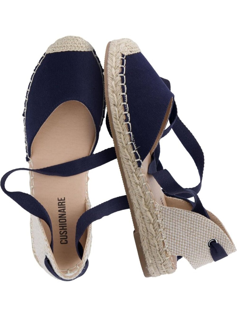 Women's Blue Tallish Espadrilles Closed Toe Wedge Sandal with Elastic